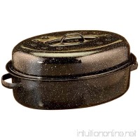 Enamel Roaster Pan 18 Enamel Deep Roaster Oven Baking Pan Tin with Lid Graniteware Cookware Energy Efficient Oval Shape Non-Stick & eBook by BADA shop - B077TVHD19